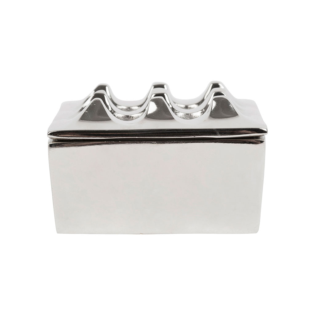 Cendrier en aluminium argenté d9cm - Riva