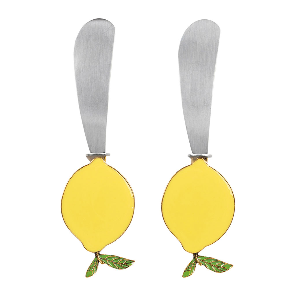Couteau à beurre citron (x2) en inox jaune 
